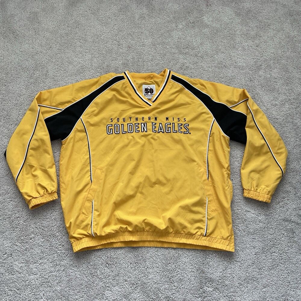 Vintage 58 Sports USM Southern Miss Golden Eagles V-Neck Windbreaker Men’s  2XL